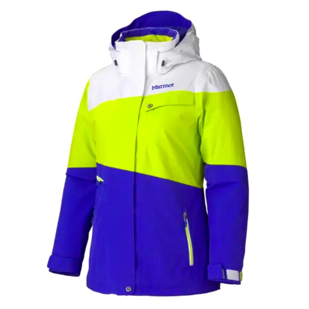 Marmot Membrain Moonshot Neon Yellow and Purple Jacket